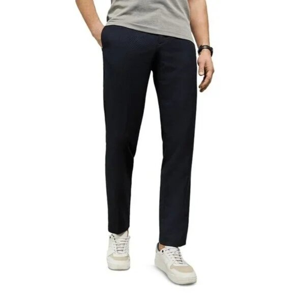 NWT Ted Baker London Men's Sz 32R Trouser Pants Hemstro 32x31 Navy Semi Plain - Picture 1 of 12